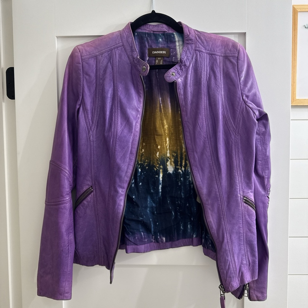 Danier Vibrant Purple Leather Jacket